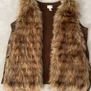 Chicos faux fur and knit vest